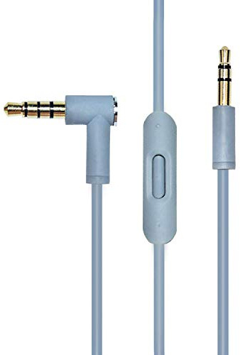 EARLA TEC Replacement Audio Cable Cord Wire with in line Microphone and Control for Beats by Dr Dre Headphones Solo Studio Pro Detox Wireless Mixr Executive Pill (Grey)