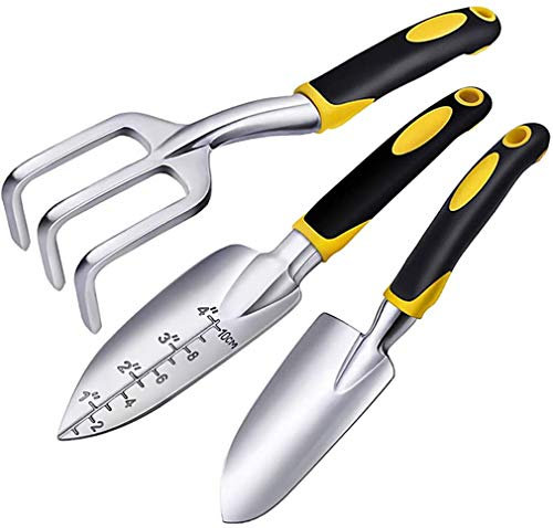 Ulalaza 3 PCS Mini Outils De Jardin Ensembles Durable Jardinage Outil À Main Ergonomique et Résistant À La Rouille pour Femmes Enfant Hommes Jardinier