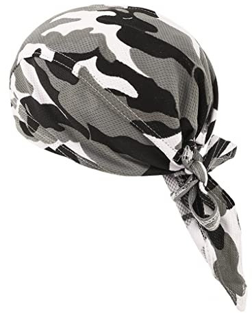 IPENNY Quickly Dry Breathable Cotton Cycling Running Hat Sun UV Protection Pirate Hat Sports Headwear Bandana Cap Under Helmet Hat Skull Cap Motorcycle Beanie (Camo-2)