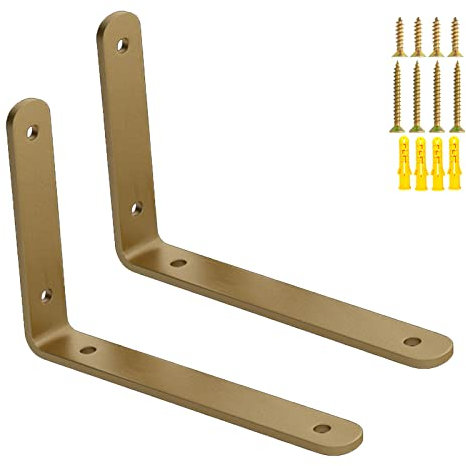 2 Stück Metall Regalhalterung L Form Rechtwinklig Strapazierfähige Regalhalterungen Dicke Eisen Schwimmende Regalträger, für DIY Wanddekoration, Küche, Garage, Bücherregal