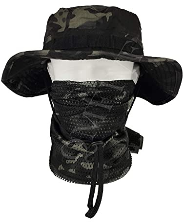 QMFIVE Taktische Boonie Hut Schal Unisex Camouflage Abgerundete Hut Fischer für Tactical Airsoft Paintball Aufstieg Camping (A-BC)