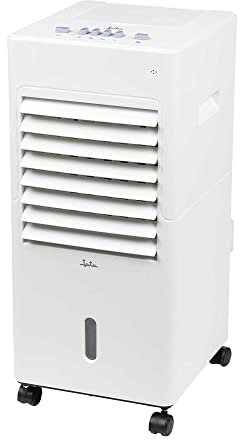 JATA JVAC2003 - Climatizador Portátil, purificador y humidificador. Enfriador de aire. Evaporativo. 3 velocidades. 6 L. Acumuladores para hielo. Silencioso Blanco
