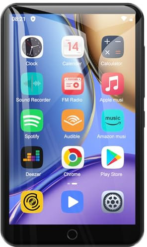 Lettore MP3 Bluetooth con WiFi, 4 Pollici 1080P Schermo Tattile Lettore Musicale, Oilsky 80GB Android 9.0 MTK 8-Core Lettori MP3 e MP4 Spotify, Lettore Audio Digitale Portatile con Play Store