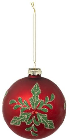 FEERIC LIGHTS & CHRISTMAS - Weihnachtskugel stechpalme rot matt 100mm