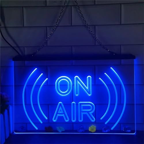 INGKE Insegne Neon on Air insegna Luminosa on Air Studio luci notturne LED Neon Studio Registrazione Live on Air Recording Studio Video Room LED Neon Sign Party Wall Art Decor,Blu,15.7x11.8