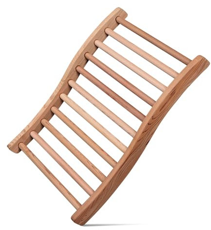 Foxyoo Respaldo de cedro rojo canadiense para sauna, respaldo ergonómico en forma de S, accesorios de sauna para cualquier barril o sauna infrarroja (paquete de 1)