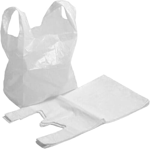 AMD Nexus White Medium Duty Plastic Carrier Bags 10x15x18 - Pack of 100