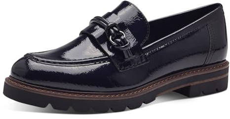 MARCO TOZZI Damen Loafer ohne Absatz Vegan mit Blockabsatz, Lila (Purple Patent), 39 EU