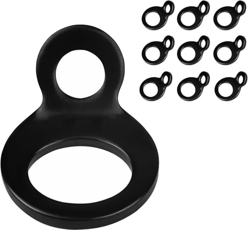 10 Piezas Anillo de Amarre de Anclaje con Junta tórica de Color Negro,Anillos de Amarre de Anclaje,Anillos Correa Amarre,para Montaje en Garaje, Taller, camión, Remolque, Carrito de Golf
