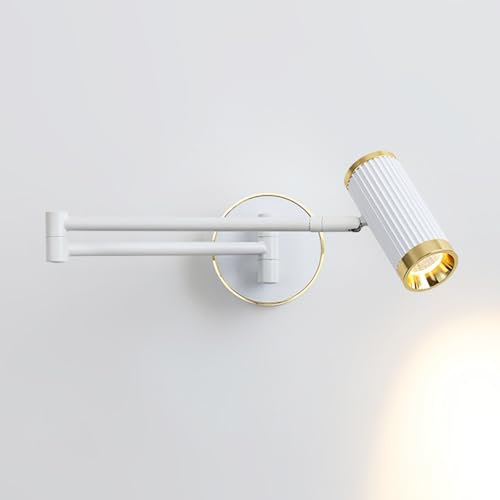 YFMYY An der Wand montierte Leseleuchte, Schlafzimmer-Nachttischlampen mit Schwenkarm, festverdrahtete Wandleuchten mit Verstellbarer Teleskopstange, LED-Wandleuchte für Heimdekoration