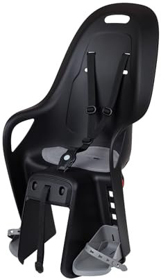 POLISPORT 8408200002 - KOARI Rücksitz für Fahrräder mit Rädern von 26'' bis 29'', geeignet für Kinder mit einem Maximalgewicht von 22 kg, mit Verankerung am Gepäckträger in Schwarz/Grau