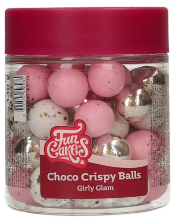 FunCakes Metallic Sugar Rods XL Codette di Zucchero, Pink, 70 g | Perle di Cioccolato Commestibili, Perfette per Decorare Torte, Cupcake, Biscotti, Dolci e Altro