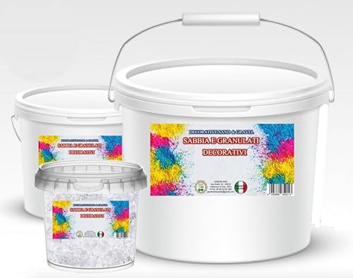 Generico Sassi Decorativi per Vasi 0,8-1,2 cm Ciottoli per Giardino Assortiti – Granulato di Marmo per Piante, Paesaggistica, Casa e Giardini - Pietre Acquario (VETRO TRASPARENTE, 2 Kg)