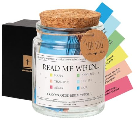 Bibel Verse Jar Bibelverse Für Emotionen Und Gefühle Farbiges Bibelverse Glas Bibelverskarten Einzigartige Gebetskarten Zum Aufheitern Read Me When Bibelversen Glas Christliche Bibelgeschenke