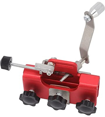 Masyrt Aiguiseur de tronçonneuse, gabarit d'affûtage portable et léger, gabarit d'affûtage de chaîne à manivelle pour tronçonneuse et scie électrique (rouge)