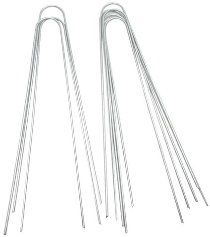 50 Clavijas de Estacas de Acero en Forma de U para Jardín de Tierra, Césped de Granja, Tienda de Campaña, Clavijas de Grapas, Red de Sombrilla, Fijación de Césped Artificial,