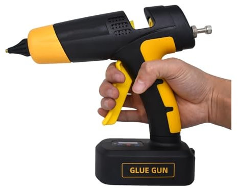 Pistola for colla a caldo, Pistola for fusione, Pistola for colla for fusione artigianale, Batteria al litio senza fili da 100 W Pistola for colla a caldo con display digitale Ugello sostituibile Util