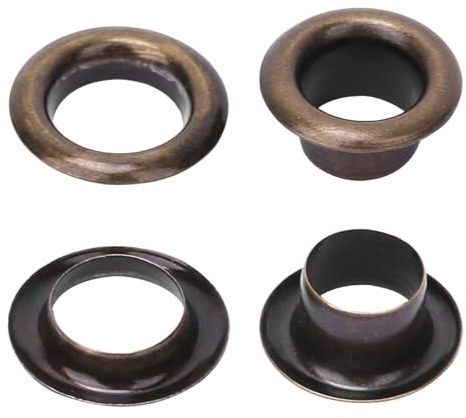 100 Stück 6 Mm Messing Doppelseitige Ösen Hohlnieten für DIY Lederhandwerk Kleidung Zubehör Tasche Gürtel Schuh (Bronze)