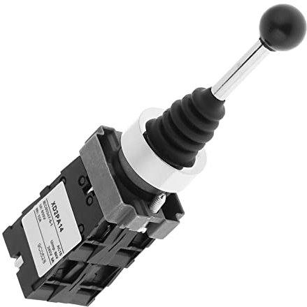ZenithAur Joystick Momentary Switch, 4 Position with Spring Return, Ui 600V Uimp: 6kV Ith: 10A, Black Joy Stick Controllers, Locked Latching Joystick Switch