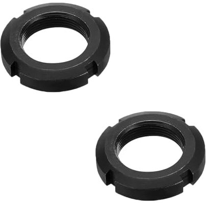 2 Stück schwarze Kontermuttern mit 4 Halteschlitzen, Rundmutter aus Kohlenstoffstahl, Schlitzmuttern für mechanische Geräte, Automobilbau(M33*1,5)