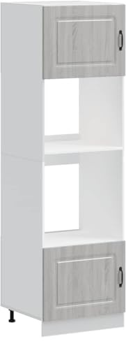 vidaXL Herdumbauschränke 2 STK. Kalmar Grau Sonoma Holzwerkstoff, Küchenschrank, Ofenschrank, Backofenschrank, Herdschrank, Küchenzeile, Küchenmöbel