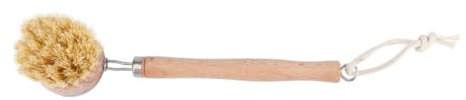 Healeved Long-Handled Pot Brush Wood Handle Kitchen Cleaning Tool Sisal Bristle Pot Cleaning Brush for