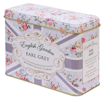Ahmad Tea English Garden Caddy Earl Grey, 40 Tagged Teabags (Pack of 1)