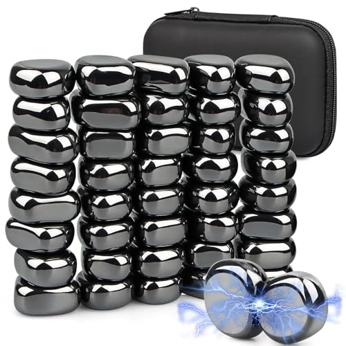 Yegookay 40 Piezas Grande Magnetsteine 25×10mm Hämatit Magnete Magnetic Stones Magnetism Innovadoras Eficiencia Trabajar Magnetis Kinder y Adultos para Refrigeradores Oficinas Escolares y Hogares