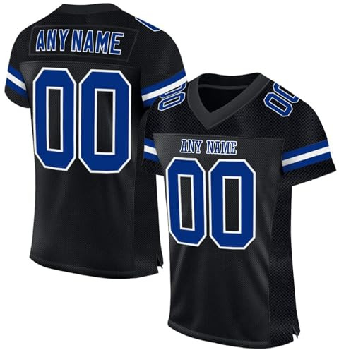 YSFWL Personalisiertes American FootballTrikot Personalized Bedruckt Team Name & Number Custom Football Jersey Sporttrikot für Männer Frauen Jugend Unisex Schnelltrocknend Atmungsaktiv T Shirts(#A 1)