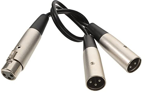 Kisangel Xlr-splitter Mikrofonkabel Mit Doppeltem Männlichem Xlr-stecker Und Weiblichem -anschluss Für Aufnahmegeräte Und Lautsprecherzubehör