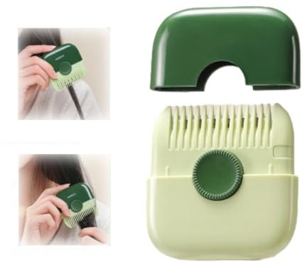 Alulayu Peigne multifonction pour couper les cheveux, peigne à queue, outil de retrait des pointes fourchues, mini outil portable pour casser les cheveux avec design double face et housse pour couper