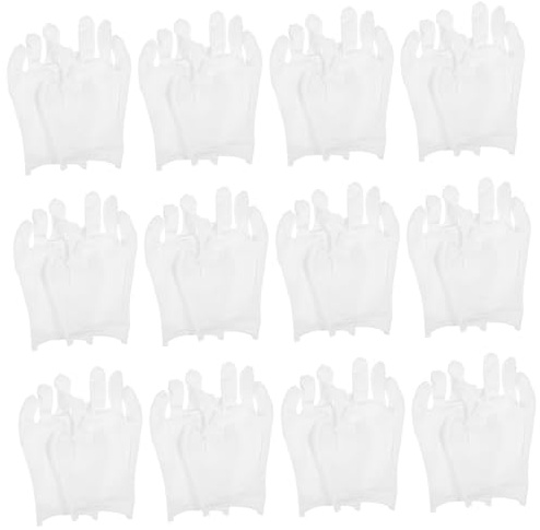 OSOLADY 12paare Weiße Baumwollhandschuhe Für Erwachsene Arbeitshandschuhe Aus Baumwolle Feuchtigkeitsspendende Handschuhe Für Damen Atmungsaktiv Und Bequem