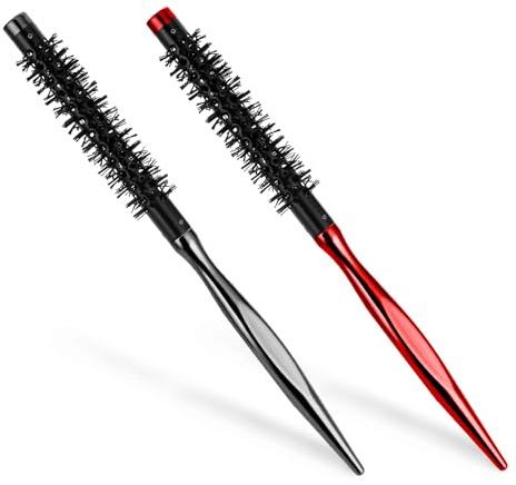 2 Stück Rundbürste Klein, Haarbürste Schnelles Trocknen Mini Rundbürste Zum Föhnen Professionelle Fönbürste Stylingbürste Anti-Statik Rundhaarbürste für Kurzes Haar, Pony, Ansatz, Locken