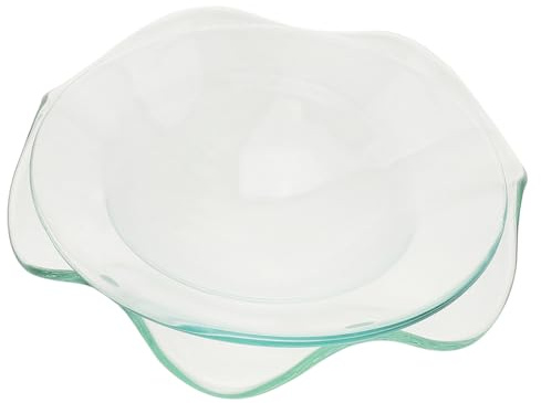 Veemoon 2pcs Glass Wax Melt Burner Dish Replacement Clear Heat Resistant Oil Warmer Dish Round Smooth Wavy Candle Wamer Liner Plates for Essential Oil Burners Aromatherapy Candle Holders