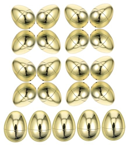 Cabilock 30 Stück Befüllbare Plastikeier Goldene Osterdekoration zum Befüllen und Öffnen Wiederverwendbare Ostereier für Party und Süßigkeiten für Osterfeiern und DIY Deko