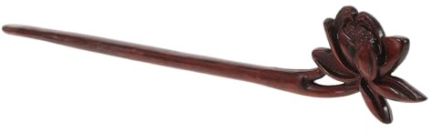 VALICLUD Eleganter Chinesischer Haarstab Holz mit Lotusblume Handgefertigter Haarschmuck für Frauen Vintage Haarnadel für Zöpfe und Dutt Retro Haarstäbchen für Stilvolles Haarstyling