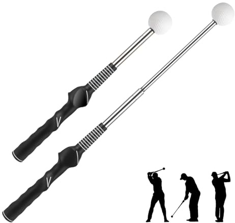 flintronic 1PC Golf Swing Training Aid, Retractable Golf Swing Trainer, Golf Golf Swing Practice Stick for Posture Correction, for Beginner Tempo Chipping Hitting Training