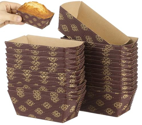 SHINEOFI 25 Stück Teiliges Papier backformen Hitzebeständige Cake Paper Cups Praktische Einweg Kastenformen für Brot Kuchen Brioche für Bäckerei und Restaurantgebrauch