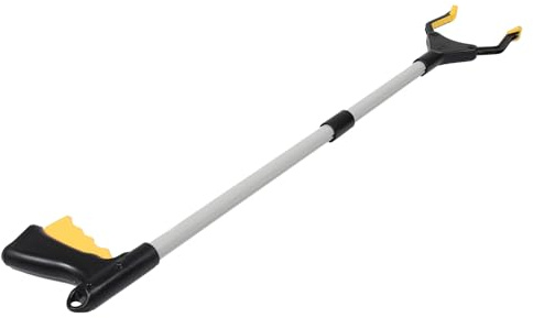 HIAKDOFT Raccoglitore di Rifiuti in Lega di Alluminio Impugnatura Ergonomica, Clip per Rifiuti Pieghevole, Strumento di Raccolta per Uso Domestico, Scuole e Centri Commerciali