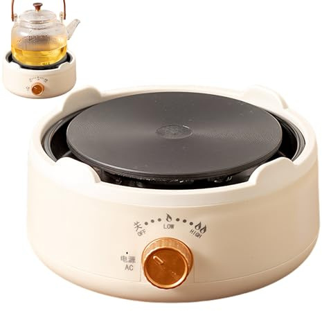 Placa Eléctrica Pequeña – Cocina Portátil, Hornillo Ajustable | Calentador de Café y teteras para Hogar, Viaje, Camping, Exterior, Dormitorio, Picnic, Fiesta, Hotel