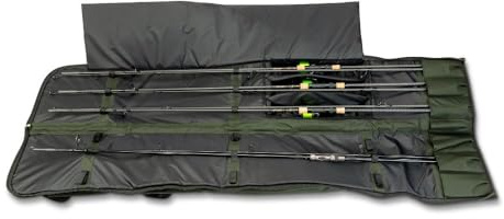 Sänger Top Tackle Systems Anaconda Travel Holdall 3+3 Rutentasche, 145x33x20cm, Schwarz, Polyester, für 6 Ruten, mit Kescherfach und Schirmtasche, Größen 12 und 13 ft