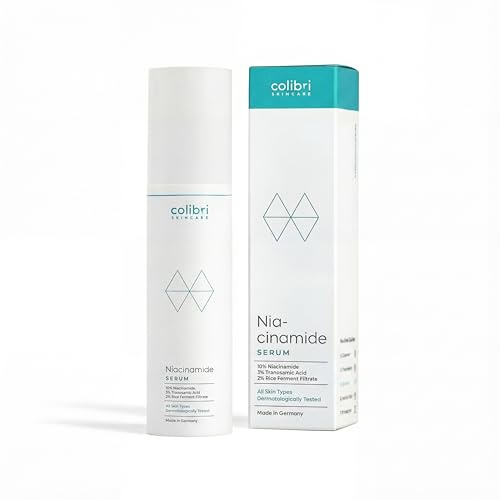 colibri skincare 10% Niacinamide Serum 50ml - bei unreiner Haut | Reguliert Talg, mildert Rötungen & Pigmentflecken, stärkt die Hautbarriere, mit 3% Tranexamsäure