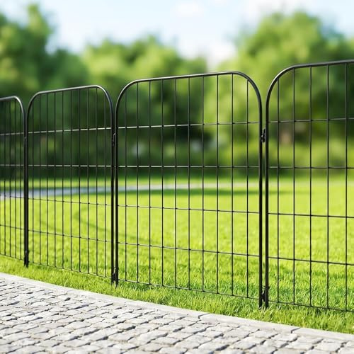 Thealyn Dekorativer Metallzaun für Garten und Terrasse, rostbeständig | flexibel einsetzbar für Beete und Wege, 76 cm (H) x 56 cm (L), 5 Paneele