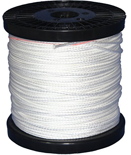 Dyneema Drachenschnur 500daN weiß 1,8mm sehr dehnungsarm geflochten Einleiner Lenkdrachen, Länge: 100m, Durchmesser: 1.8mm Bruchlast: 500daN
