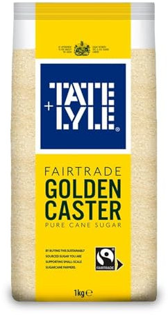 Tate & Lyle - Fairtrade Golden Caster Sugar - Light Bodied with Honey Flavour & Smooth Dissolving Crystals - For Meringues, Sponges & Cookies - 1kg