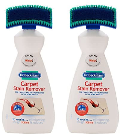2 x Dr. Beckmann Carpet Stain Remover with Brush Perfect for Carpets and Soft Furnishings 650ml