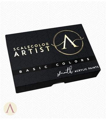 Scale75 Paint Set - 6 Acrylic Water Paints - Modern Art Supplies - White, Black, Blue, Yellow, Red, Burnt Sienna