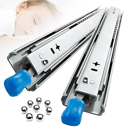 UIBAO Schubladenschienen,Schubladenauszug Kugellager schubladenschienen 3 Falten Vollauszug Kugellager robust 120 kg Tragkraft,(1 Paar),32inch/800mm