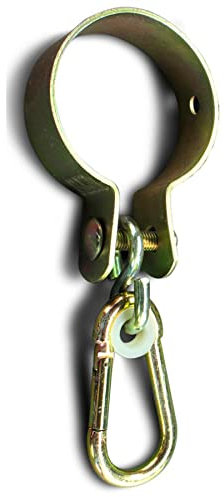 BRESKO Schaukelschelle verzinkt Schaukelhaken Schaukelbefestigung Karabinerhaken Schelle Schaukelschellen Karabiner Schaukelgelenk (Ø 120 mm)
