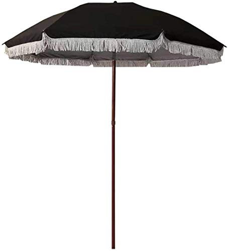Parasols de jardin extérieurs Parasol à pampilles Noir Parasol extérieur coupe-vent et anti-pluie Parasols décoratifs de cour, pour jardin, terrasse, piscine, pelouse, sans base de parasol good